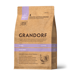 Grandorf Dog Adult Mini Turkey - Грандорф Cухий комплексний корм для дорослих собак дрібних порід з індичкою від 1 року