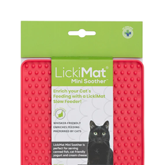 LickiMat CAT MINI SOOTHER PINK Килимок для повільного харчування червоний