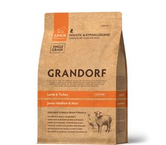 Grandorf Dog Lamb & Turkey Junior Medium & Maxi Breeds - Грандорф Сухий комплексний корм для юніорів середніх та крупних порід з ягням та індичкою