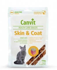 Canvit Skin and Coat напіввологі ласощі з лососем для дорослих кішок 100 гр