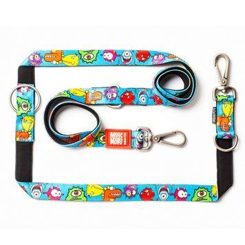 Поводок многофункциональный Max & Molly Multi-Function Leash Little Monsters с принтом Маленькие монстры, M