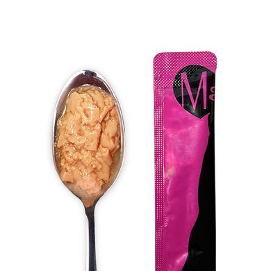 Ласощі кремові для котів Mavsy Creamy superfood SHRIMP AND CHICKEN TARTARE WITH RED CLOVER AND CAVIAR у вигляді тартару з креветок і курки з червоною конюшиною та ікрою, 15 г (30 шт)