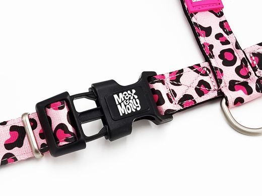 Шлейки для собак Max & Molly H-Harness Leopard Pink с леопардовым принтом, S