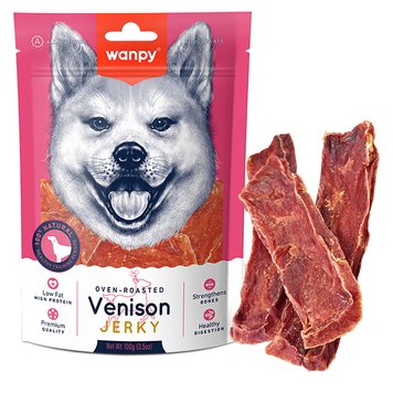 Wanpy Venison Jerky - Ванпі оленина з качкою слайси ласощі для собак 100 г