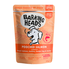 BARKING HEADS Pooched Salmon - Вологий корм для собак "Мисочку оближеш" з лососем і сардинами - пауч 300 г