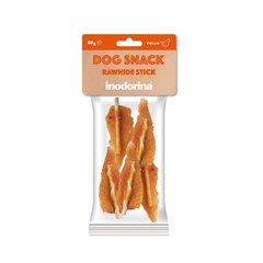 Inodorina dog snack rawhide pollo ласощі для собак палички із курячою шкіркою 80г