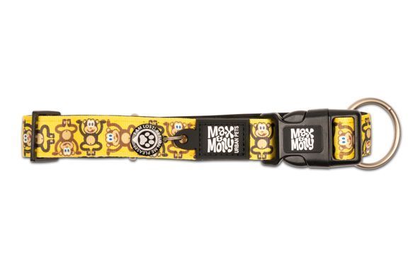 Ошейник для собак Max & Molly Smart ID Collar Monkey Maniac с принтом Обезьянки, XS
