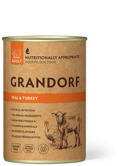 Влажный корм для взрослых собак Grandorf VEAL & TURKEY ADULT телятина с индейкой, 400 г