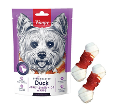 Wanpy Duck jerky rawhide wraps - Ласощі кісточки з в'яленою качкою для собак, 100 г