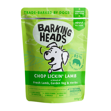 BARKING HEADS Chop Lickin Lamb - Влажный корм для собак "Мечты о ягненке" с ягненком - пауч 300 г