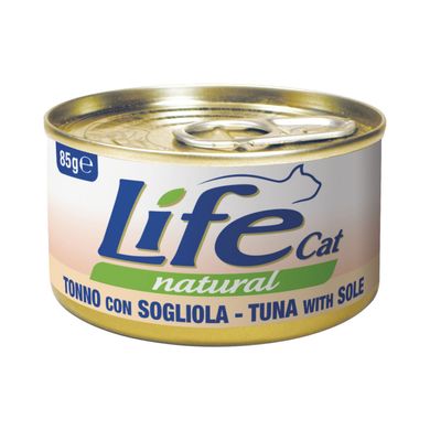 LifeCat консерва для кошек тунец с камбалой, 85 г