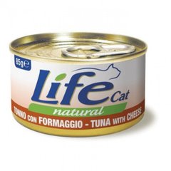 LifeCat консерва для котов тунец с сыром, 85 г