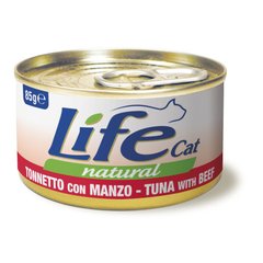 LifeCat консерва для котов тунец с говядиной, 85 г