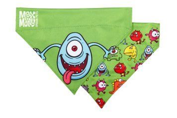 Бандана для собак на нашийник Max & Molly Bandana Little Monsters з принтом Маленькі монстри, S