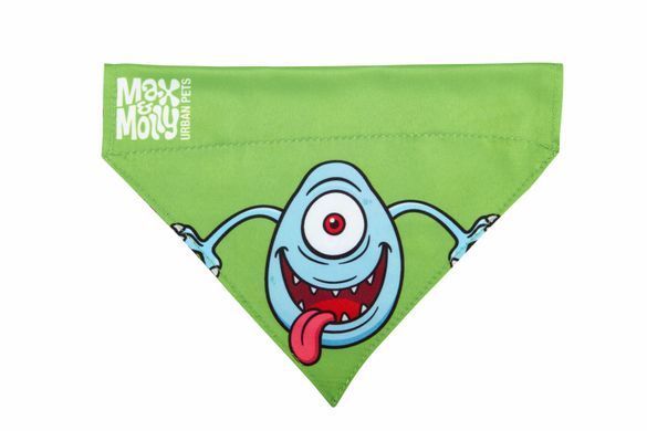 Бандана для собак на нашийник Max & Molly Bandana Little Monsters з принтом Маленькі монстри, S