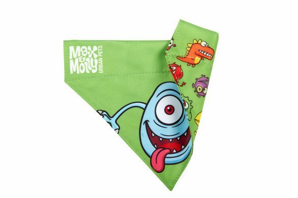 Бандана для собак на нашийник Max & Molly Bandana Little Monsters з принтом Маленькі монстри, S