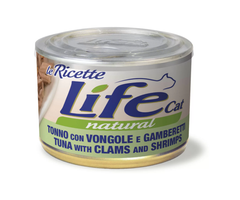 LifeCat консерва для кошек тунец с креветками и мидиями, 150 г