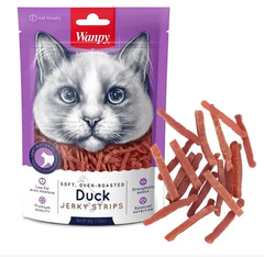 Wanpy soft duck jerky strips - філе качки в'ялене смужки ласощі для котів, 80 г