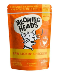 MEOWING HEADS Adult Paw Lickin Chicken - Курица с рисом для взрослых кошек "Куриное наслаждение" 100 г