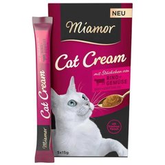 Miamor Cat Cream - Лакомства для кошек с кусочками говядины и овощами