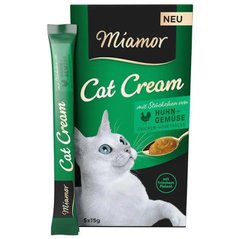 Miamor Cat Cream - Ласощі для котів зі шматочками курки та овочами