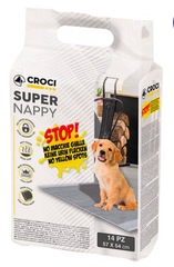 Croci super nappy пелюшки з активованим вугіллям одноразові для собак 57х54 см 14 шт