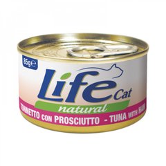 LifeCat консерва для котов тунец с куриной ветчиной, 85 г