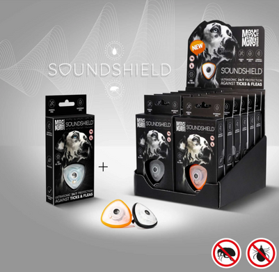 Ультразвуковий відлякувач для собак від кліщів і бліх Max & Molly Soundshield 24/7 Ultrasonic Technology Black, чорний