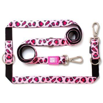 Поводок многофункциональный Max & Molly Multi-Function Leash Leopard Pink с леопардовым принтом, S