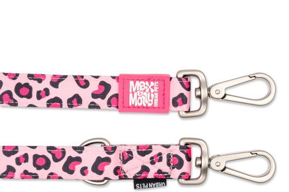 Повідець багатофункціональний Max & Molly Multi-Function Leash Leopard Pink з леопардовим принтом, S