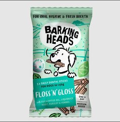 Barking Heads Floss N Gloss Medium - Лакомство для ухода за зубами собак средних и крупных пород, 150 г