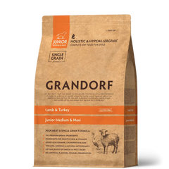 Сухий корм для юніорів собак середніх та крупних порід Grandorf LAMB & TURKEY JUNIOR ягня з індичкою (ПОШКОДЖЕНА УПАКОВКА)
