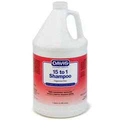 Davis 15 to 1 Shampoo Fragrance-Free 1:15 - Шампунь без запаху для собак, котів, концентрат, 3,8 л