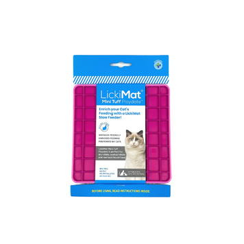 LickiMat Mini Tuff Playdate Каучуковый коврик для лакомства для кошек розовый