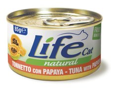 LifeCat консерва для котов тунец с папайей, 85 г