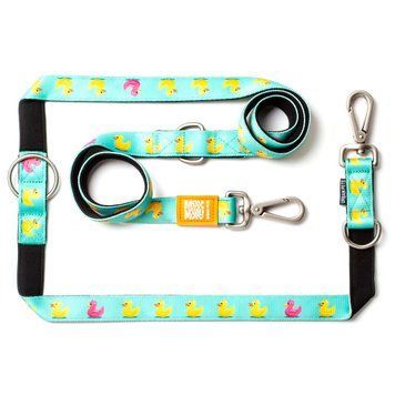 Поводок многофункциональный Max & Molly Multi-Function Leash Ducklings с принтом Утята, S