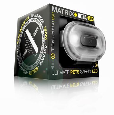 Светодиодный фонарик для собак на ошейник Max & Molly Matrix Ultra LED Safety/Cube, черный (куб)