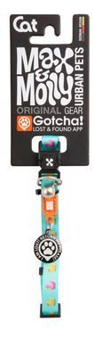 Max & Molly Smart ID Cat Collar Ducklings/1 size - Ошейник для кошек Smart ID голубой с утиным принтом