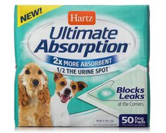 Hartz Ultimate Absorption Training Pads for Dogs&Puppies Супервпитывающие пеленки для собак и щенков 53х43, 1 шт