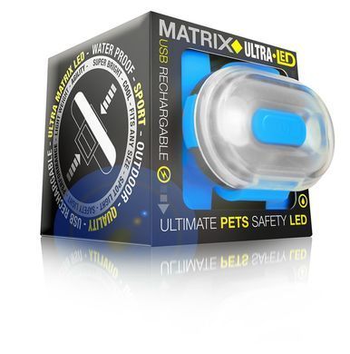 Світлодіодний ліхтарик для собак на нашийник Max & Molly Matrix Ultra LED Safety/Cube, блакитний (куб)