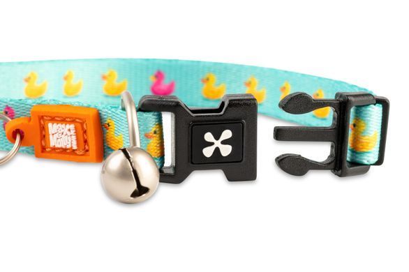 Max & Molly Smart ID Cat Collar Ducklings/1 size - Ошейник для кошек Smart ID голубой с утиным принтом