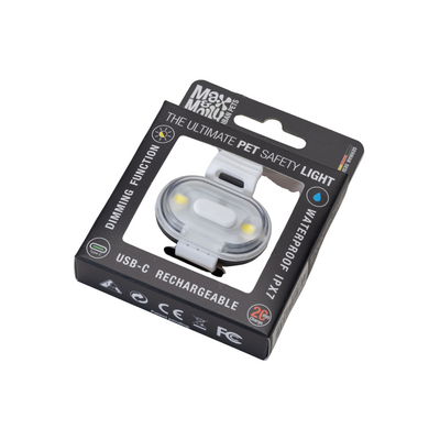 Светодиодный фонарик для собак на ошейник Max & Molly Matrix Ultra LED Safety, белый