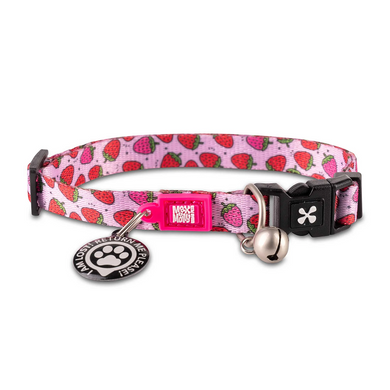 Нашийник для котів Max & Molly Smart ID Collar Strawberry Dream з принтом Полунична мрія, 1 розмір