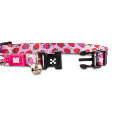 Ошейник для кошек Max & Molly Smart ID Collar Strawberry Dream с принтом Клубничная мечта, 1 размер