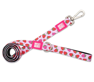 Поводок короткий для собак Max & Molly Short Leash Strawberry Dream с принтом Клубничная мечта, XS