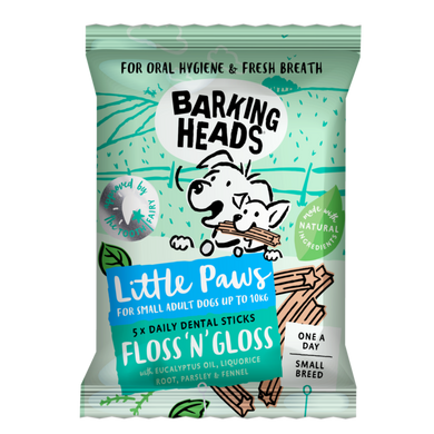 Barking Heads Floss N Gloss- Лакомство для ухода за зубами собак мелких пород, 100 г