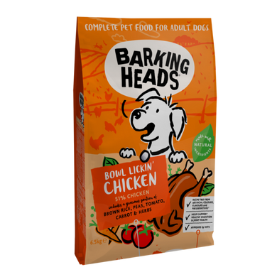 BARKING Heads Bowl Lickin Chicken (26/18) - "До последнего кусочка" для собак с чувствительным пищеварением с цыпленком и рисом