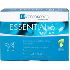 Dermoscent Essential 6® spot-on капли для кожи и шерсти кошек 0-10 кг, 1 пипетка