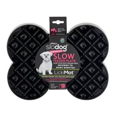 Килимок для повільного харчування малих порід собак LickiMat Dog Small Slodog Black чорний