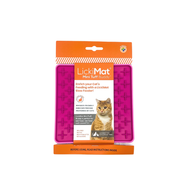 LickiMat Mini Tuff Buddy Каучуковий килимок для ласощів для котів рожевий